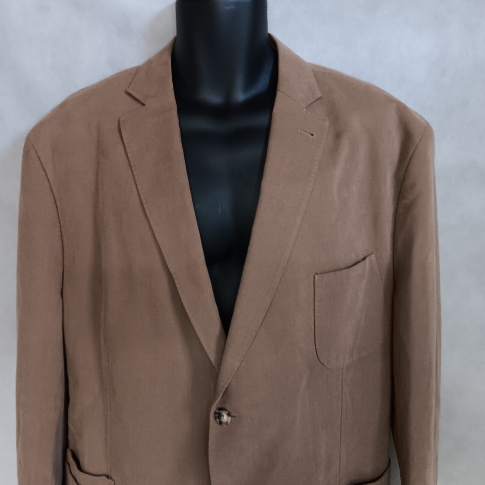 JKT New York Sport Coat 48 Regular Tan Dual Vent 2 Button Jacket